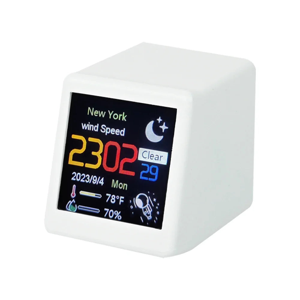 WiFi Smart Weather Clock, 1.54-Inch 240×240 Display, Automatic Weather Updates, Photo Album, Type-C Desktop Display - product view 2