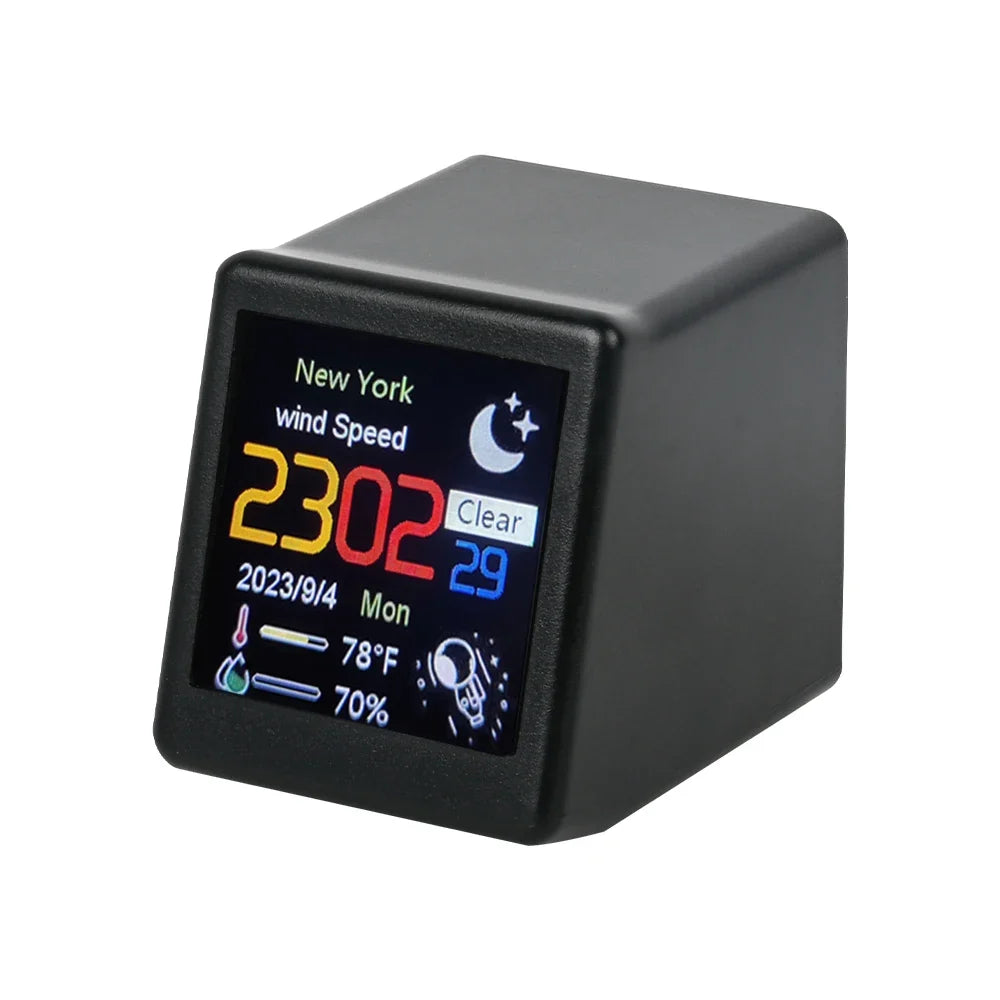 WiFi Smart Weather Clock, 1.54-Inch 240×240 Display, Automatic Weather Updates, Photo Album, Type-C Desktop Display - product view 3
