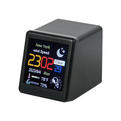 WiFi Smart Weather Clock, 1.54-Inch 240×240 Display, Automatic Weather Updates, Photo Album, Type-C Desktop Display - product view 3