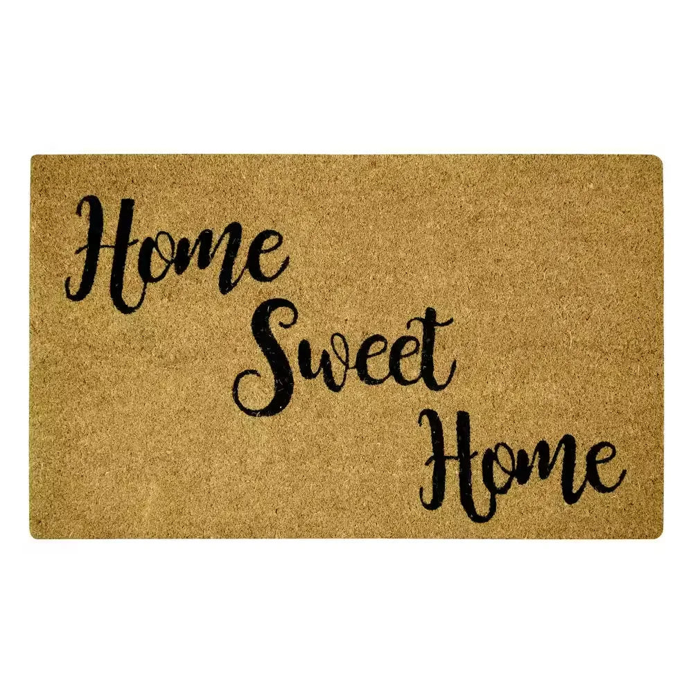 Home Sweet Home Floor Doormat, Anti-Slip Waterproof Rectangle Mat with Vinyl Backing, Machine-Made Design in Multiple Sizes - product view 1