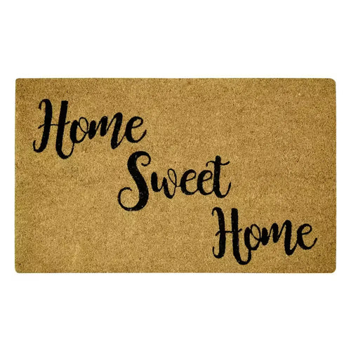 Home Sweet Home Floor Doormat, Anti-Slip Waterproof Rectangle Mat with Vinyl Backing, Machine-Made Design in Multiple Sizes - product view 1