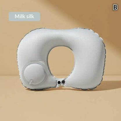 Inflatable Travel Pillow, Flocking Neck Cushion, 24 × 33.5 cm Foldable Support for Flights, Camping and Car Trips - product view 5