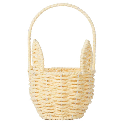 Easter Bunny Ear Basket with Handle, Reusable Woven Storage and Flower Basket, 8.27 x 4.92 x 4.92 in, Multiple Colors - product view 1