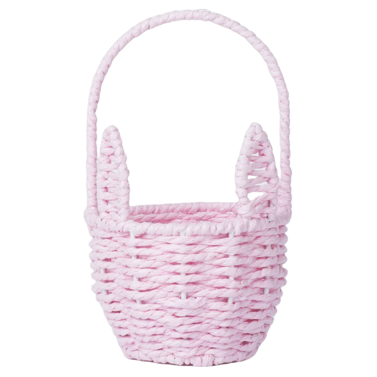 Easter Bunny Ear Basket with Handle, Reusable Woven Storage and Flower Basket, 8.27 x 4.92 x 4.92 in, Multiple Colors - product view 2