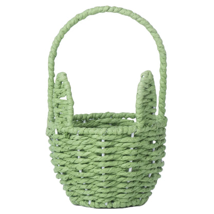 Easter Bunny Ear Basket with Handle, Reusable Woven Storage and Flower Basket, 8.27 x 4.92 x 4.92 in, Multiple Colors - product view 3