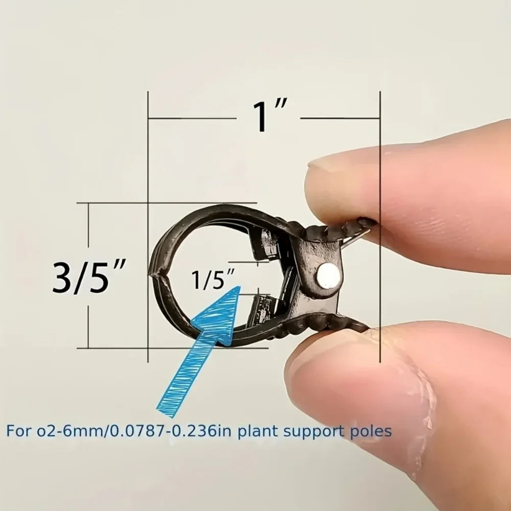 Plant Support Clips, 100-Piece Spring Buckle Set, Weather-Resistant PP Vine Clips for Orchids, Roses and Climbing Plants - product view 6