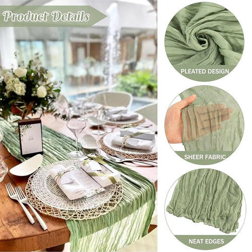 Royal Blue Cheesecloth Table Runner, Sheer 100% Polyester Gauze for Weddings, Parties and Rustic Boho Table Decor - product view 1