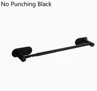 Retractable Wall-Mounted Towel Bar, Stainless Steel Hanging Rack with Hook, 50–60 cm, No-Drill or Drill - product view 2