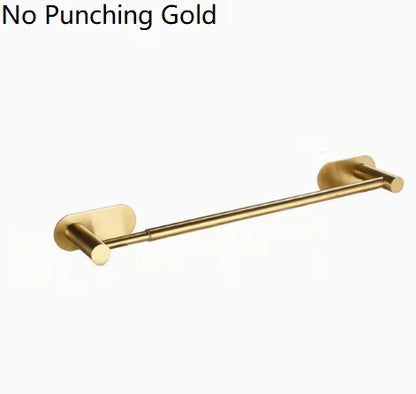 Retractable Wall-Mounted Towel Bar, Stainless Steel Hanging Rack with Hook, 50–60 cm, No-Drill or Drill - product view 3