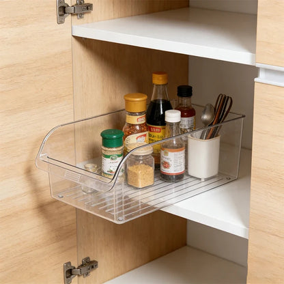 Refrigerator Can Organizer, Reusable PET+PE Soda Can Dispenser Bin with Handles, Stackable Pantry and Fridge Storage - product view 5