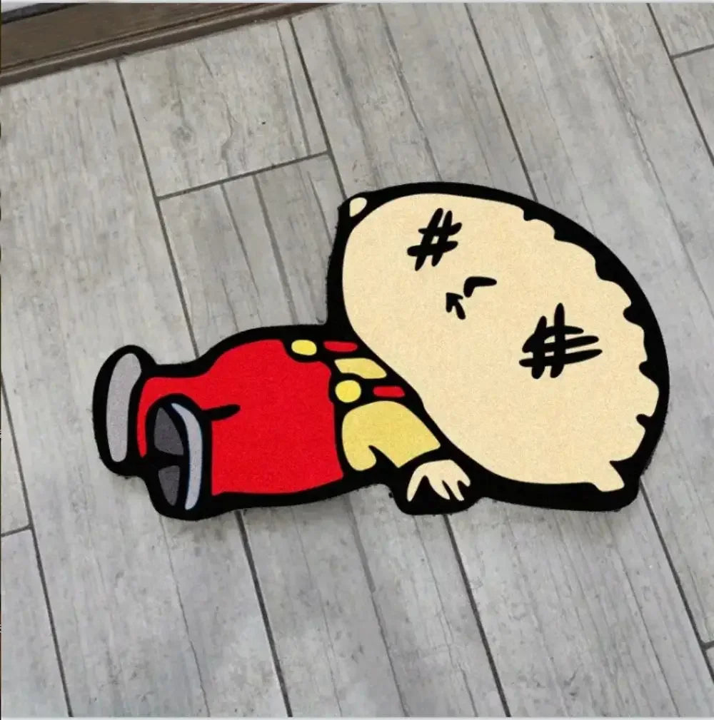 Cartoon Non-Slip Area Rug, Soft Polyester Flannel Floor Mat with PVC Backing, Fade-Resistant Bedroom and Living Room Décor - product view 3