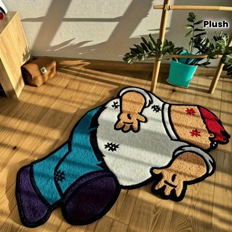 Cartoon Non-Slip Area Rug, Soft Polyester Flannel Floor Mat with PVC Backing, Fade-Resistant Bedroom and Living Room Décor - product view 4
