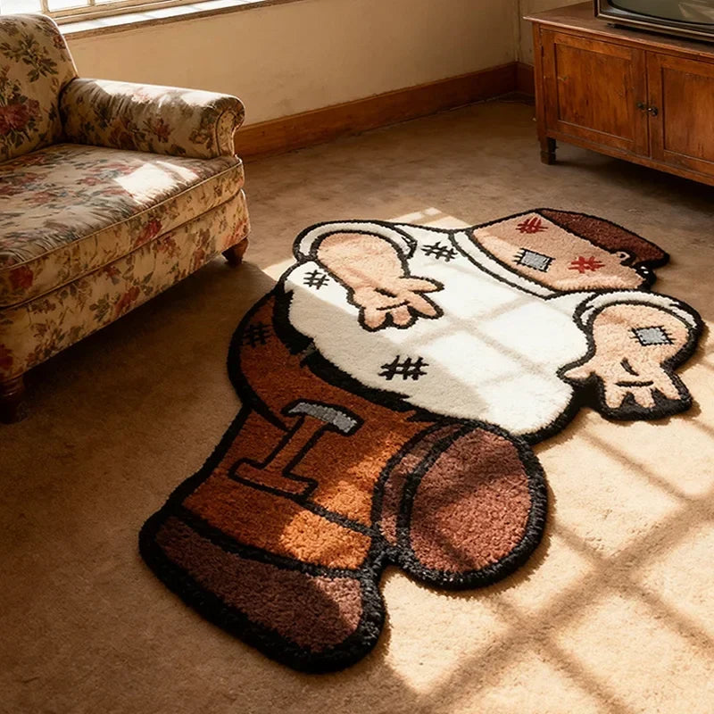 Cartoon Non-Slip Area Rug, Soft Polyester Flannel Floor Mat with PVC Backing, Fade-Resistant Bedroom and Living Room Décor - product view 5