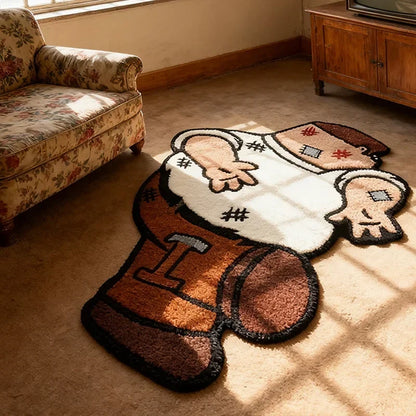 Cartoon Non-Slip Area Rug, Soft Polyester Flannel Floor Mat with PVC Backing, Fade-Resistant Bedroom and Living Room Décor - product view 5
