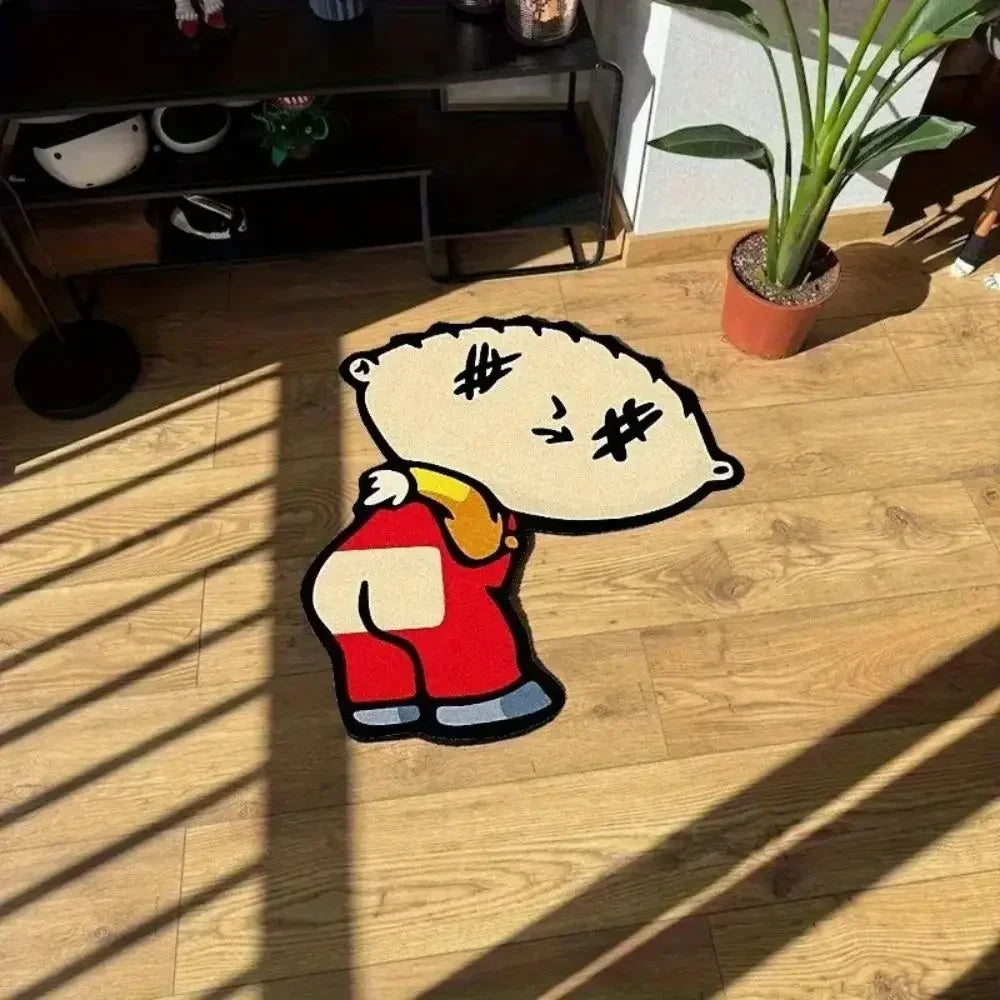 Cartoon Non-Slip Area Rug, Soft Polyester Flannel Floor Mat with PVC Backing, Fade-Resistant Bedroom and Living Room Décor - product view 6