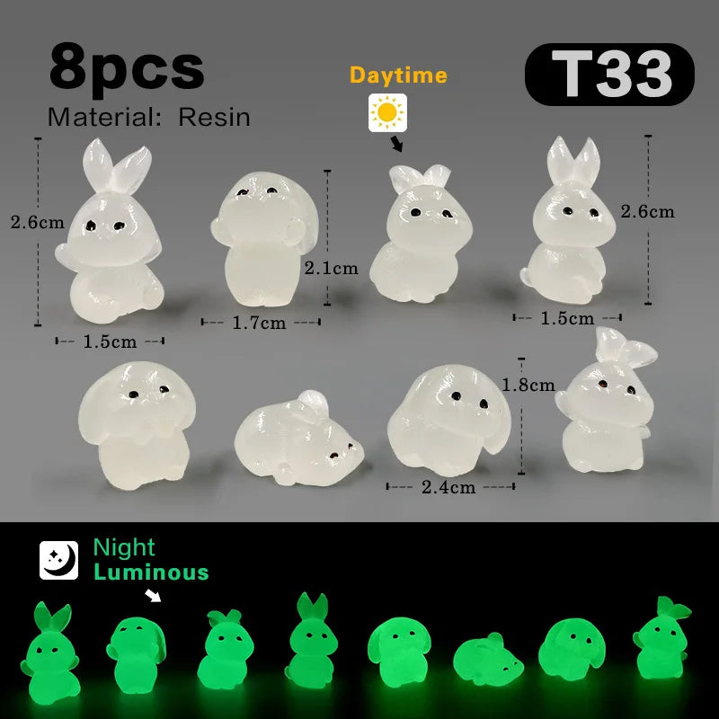 Easter Rabbit Figurine Set, Resin Japan-Style DIY Miniature Décor, 8-Piece and 10-Piece Rabbit Options - product view 3