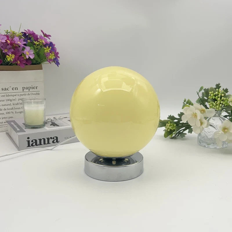 Contemporary Glass Stone LED Desk Lamp, Dimmable 5V DC Table Light with Three Color Temperatures for Bedroom or Study - product view 4