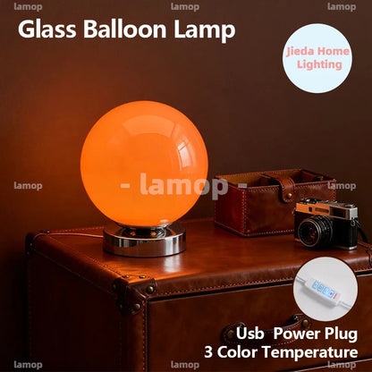 Contemporary Glass Stone LED Desk Lamp, Dimmable 5V DC Table Light with Three Color Temperatures for Bedroom or Study - product view 6