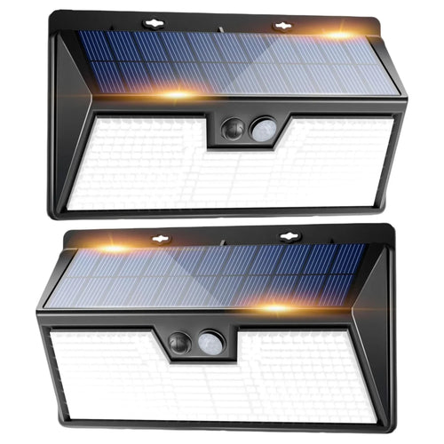 Solar Wall Lights, Motion Sensor, 3 Lighting Modes, 318 LEDs, 180° Coverage, ABS Outdoor Fence and Patio Lighting - product view 1
