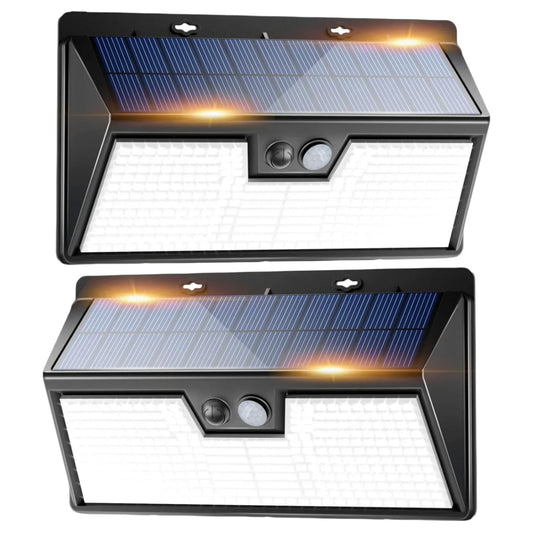 Solar Wall Lights, Motion Sensor, 3 Lighting Modes, 318 LEDs, 180° Coverage, ABS Outdoor Fence and Patio Lighting - product view 1