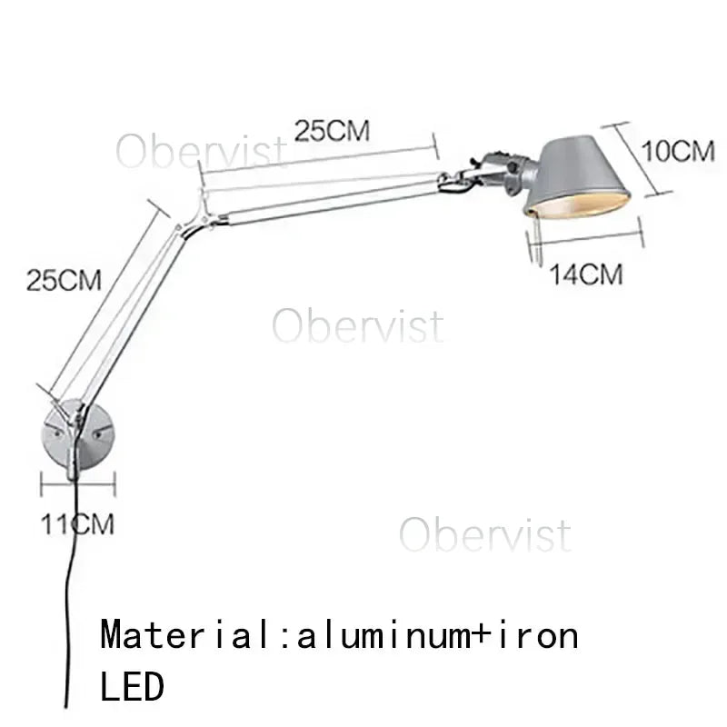 plug in swing arm sconce - product view 3