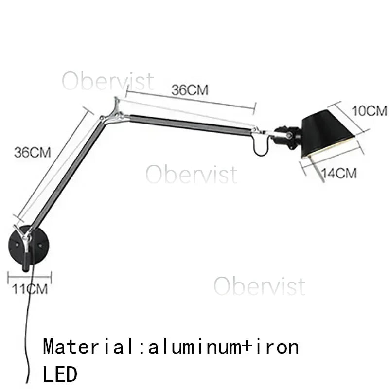 plug in swing arm sconce - product view 6