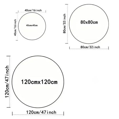 Round Printed Flannel Rug, Machine-Made Polyester Floor Mat with PP Backing, Modern Cartoon Design for Bedroom and Entryway - product view 5