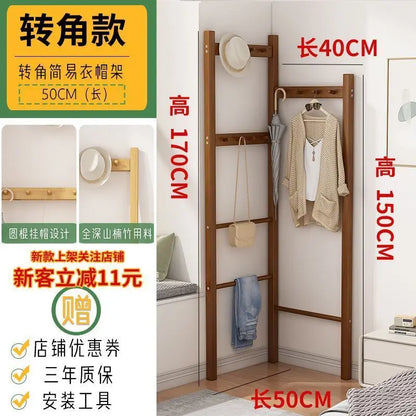 Bamboo Towel Ladder Rack, Assembly Design with Plastic Frame for Bathroom, Bedroom and Clothing Storage - product view 2
