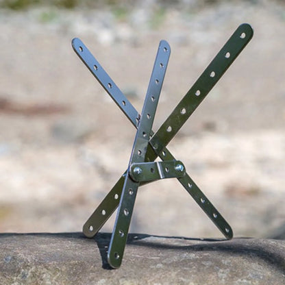 Foldable Outdoor Firewood Rack, Stainless Steel Portable Campfire Burning Stand for Camping, Cooking and Backyard Barbecues - product view 1