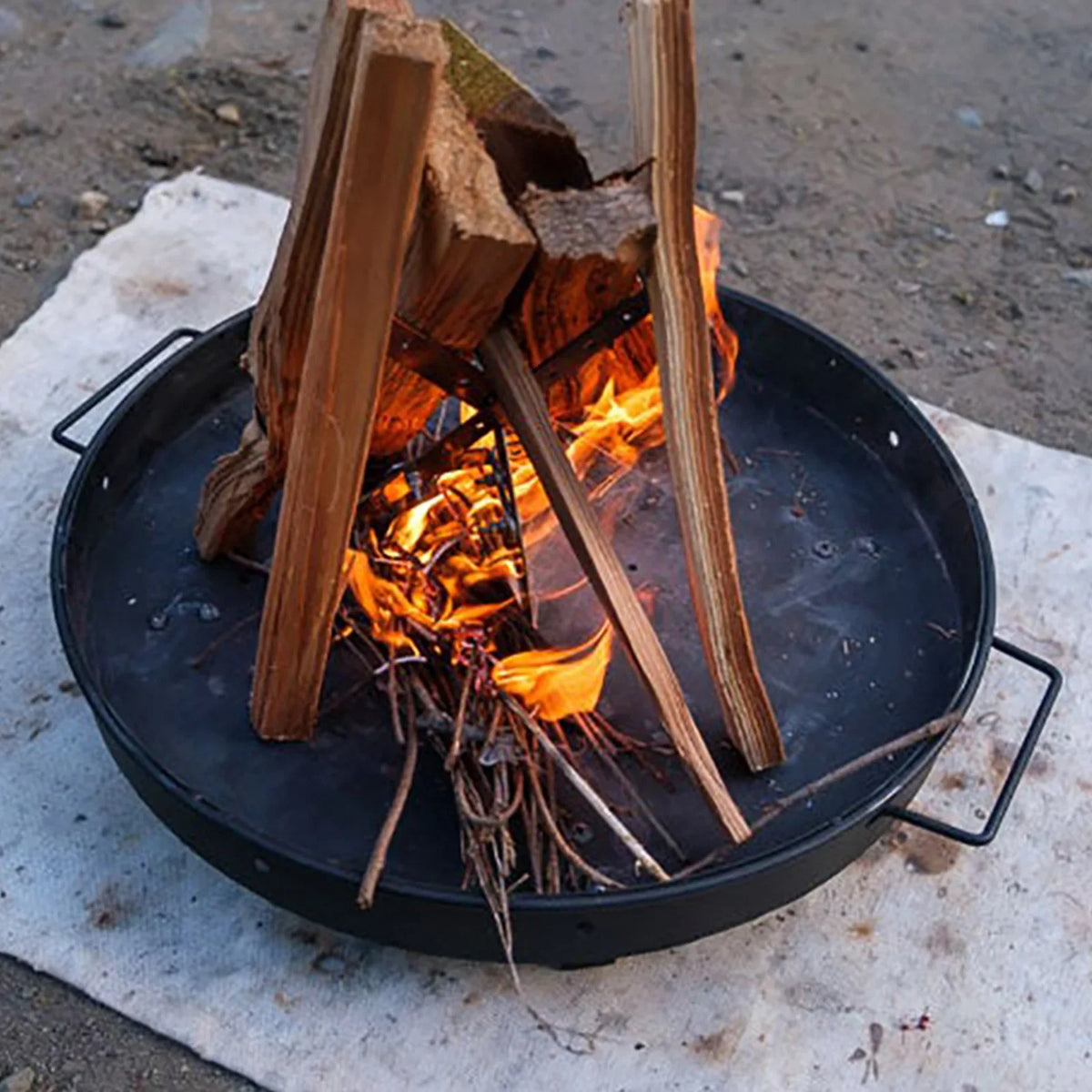 Foldable Outdoor Firewood Rack, Stainless Steel Portable Campfire Burning Stand for Camping, Cooking and Backyard Barbecues - product view 4