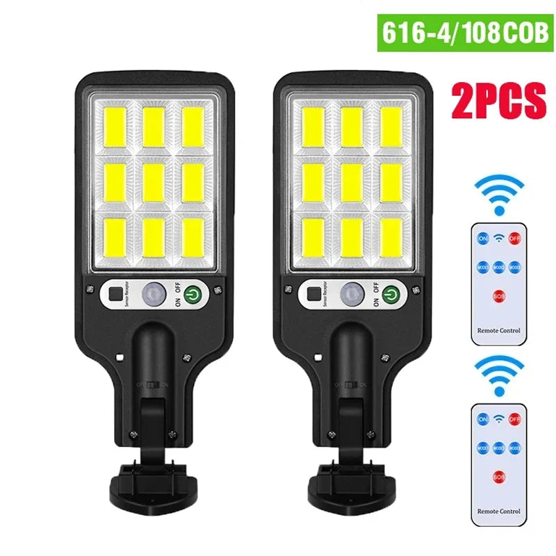 Solar Motion Sensor Wall Light, COB LED, 3 Modes, 270° Detection, 5 m Range, Remote Control for Patio Garden - product view 2