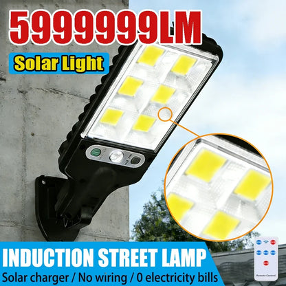 Solar Motion Sensor Wall Light, COB LED, 3 Modes, 270° Detection, 5 m Range, Remote Control for Patio Garden - product view 4