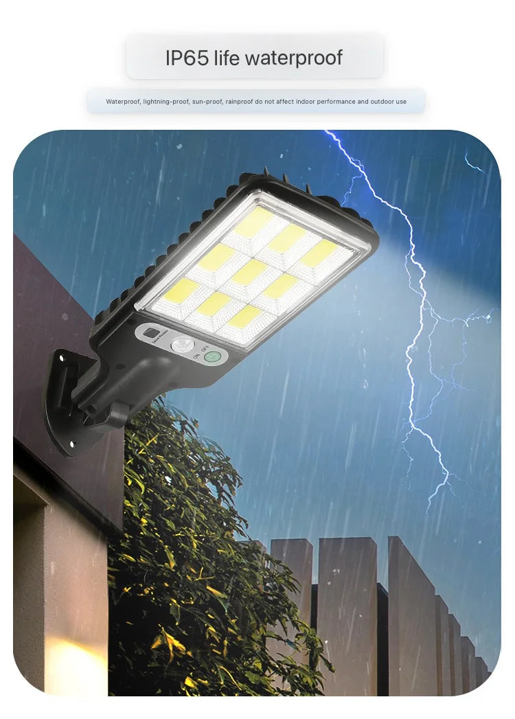 Solar Motion Sensor Wall Light, COB LED, 3 Modes, 270° Detection, 5 m Range, Remote Control for Patio Garden - product view 6