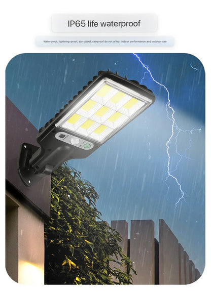 Solar Motion Sensor Wall Light, COB LED, 3 Modes, 270° Detection, 5 m Range, Remote Control for Patio Garden - product view 6