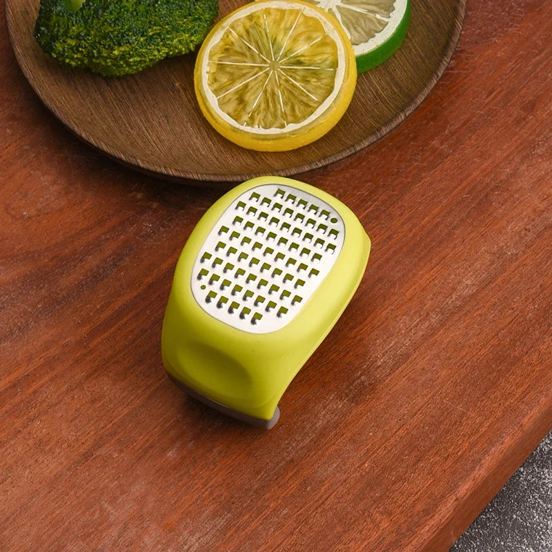 Stainless Steel Garlic Press and Ginger Grater, Multifunctional Kitchen Utensil with Plastic Handle for Food Preparation - product view 2