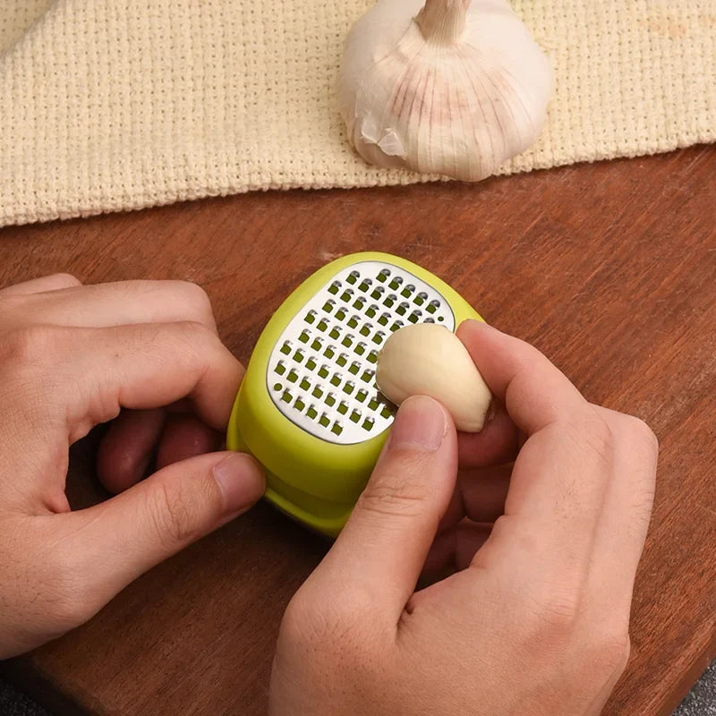 Stainless Steel Garlic Press and Ginger Grater, Multifunctional Kitchen Utensil with Plastic Handle for Food Preparation - product view 5