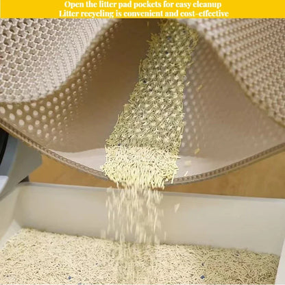 Double-Layer Cat Litter Mat, Hexagonal Litter-Trapping Surface, Waterproof Lower Layer, Washable Design in 6 Sizes - product view 5