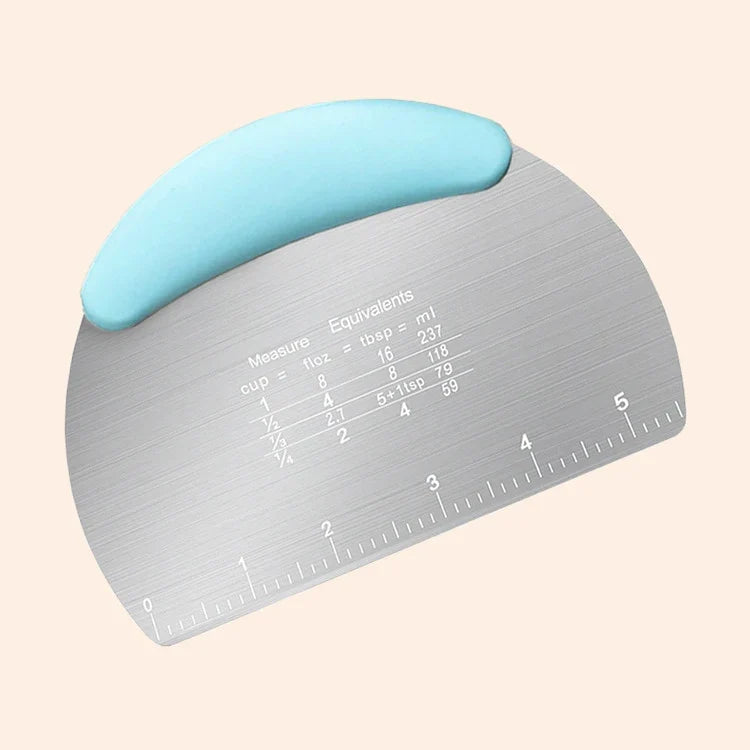 Stainless Steel Dough Scraper with Graduated Cutting Strip, Baking Blade and Pastry Portioning Tool for Home Baking - product view 1