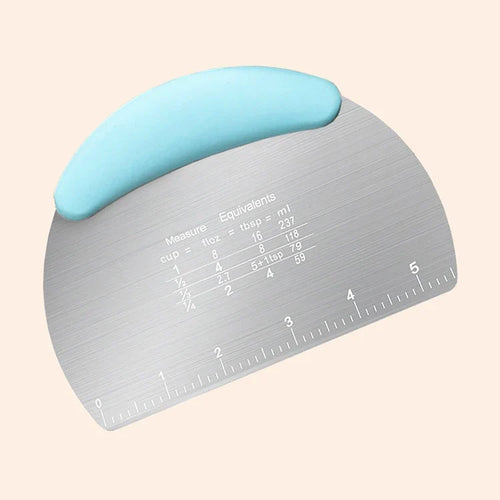 Stainless Steel Dough Scraper with Graduated Cutting Strip, Baking Blade and Pastry Portioning Tool for Home Baking - product view 1