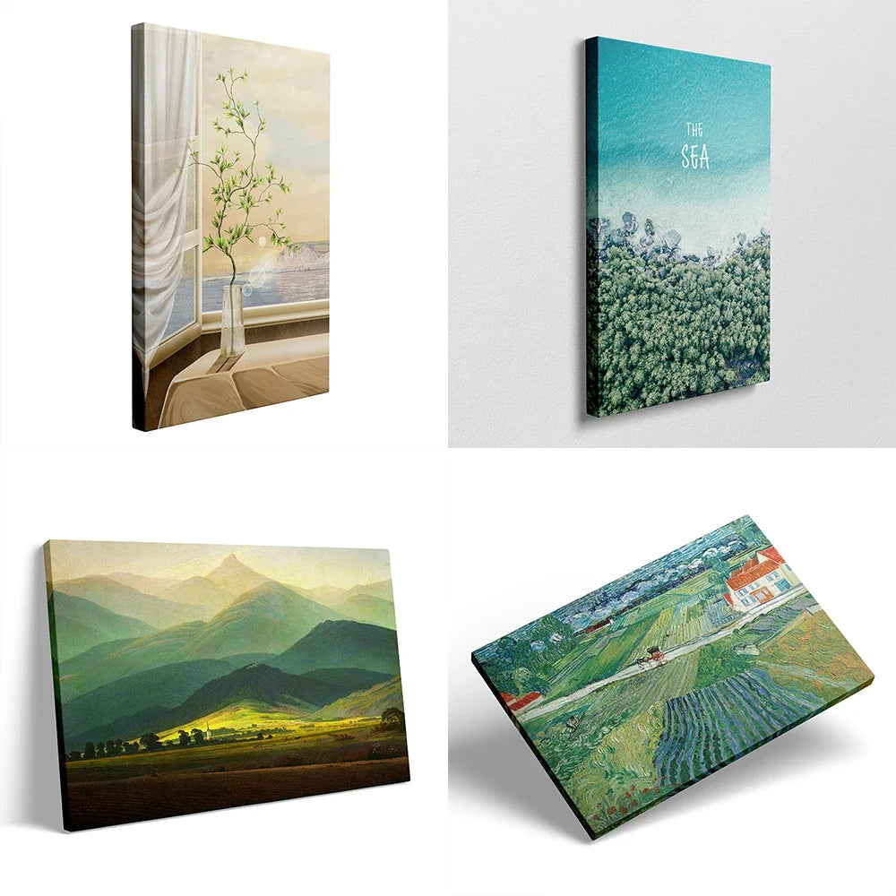 Large Wooden Poster Frame, 70 x 140 cm Rectangular Pastoral-Style Wall Frame for Canvas and Picture Décor - product view 5