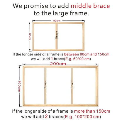 Large Wooden Poster Frame, 70 x 140 cm Rectangular Pastoral-Style Wall Frame for Canvas and Picture Décor - product view 6