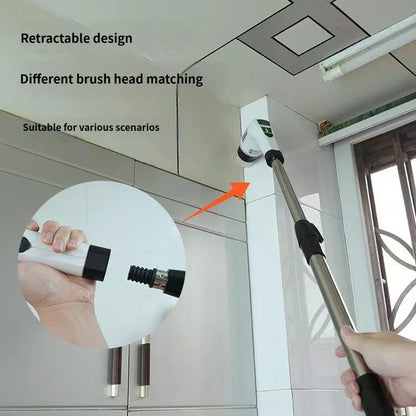 Electric Spin Scrubber, 9-in-1 Rotating Cleaning Brush, Flexible Multi-Function Tool for Bathrooms, Floors and Shower Glass - product view 3