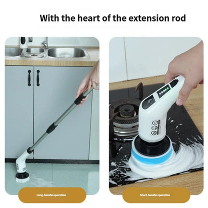Electric Spin Scrubber, 9-in-1 Rotating Cleaning Brush, Flexible Multi-Function Tool for Bathrooms, Floors and Shower Glass - product view 4