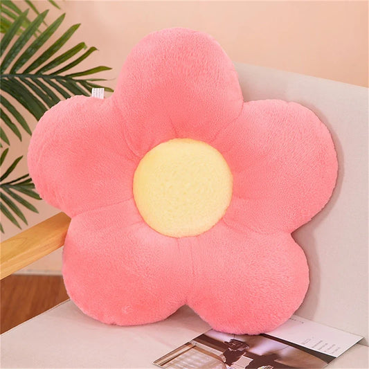 Flower Chair Cushion, 30 cm Plush Floral Seat Pillow, Cotton Filled Memory Cushion, Pink, White, Purple and More - product view 1