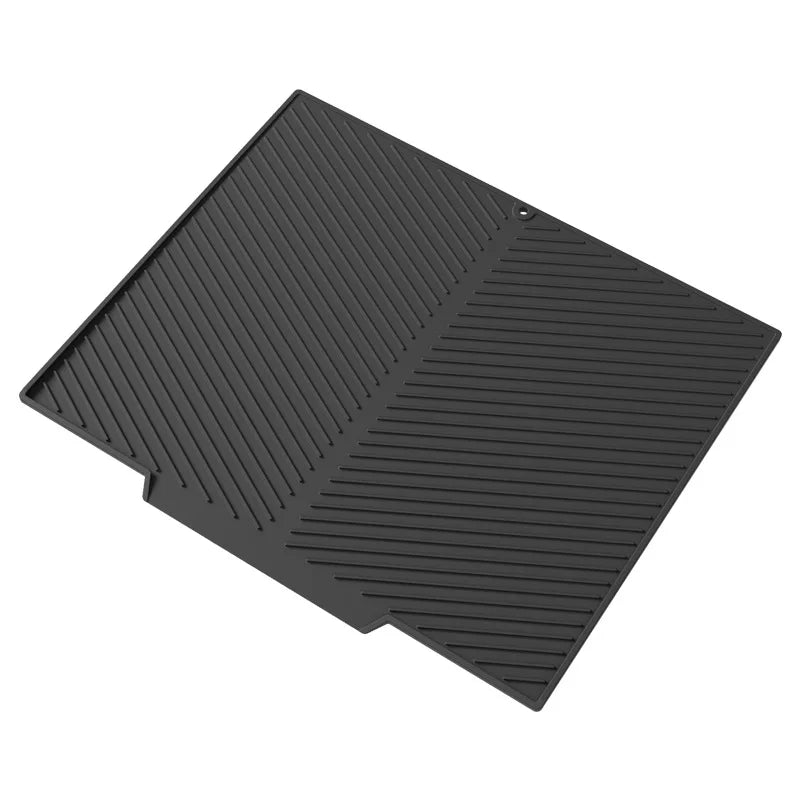Silicone Dish Drying Mat, Raised Ribbed Drainage, Heat Resistant Non-Slip Countertop Protector for Pots, Pans and Dishes - product view 2