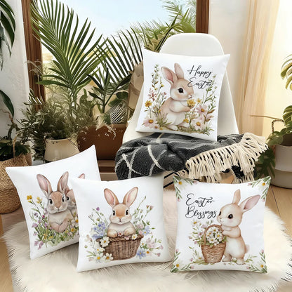 Printed Polyester Cushion Cover Set, Jacquard Style, Breathable Removable Covers in 5 Sizes for Sofa, Patio and Home Decor - product view 4