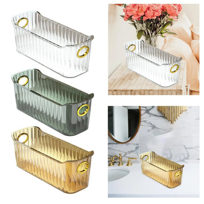 Refrigerator Can Organizer, Waterproof Rectangular Plastic Storage Bin with Handle for Pantry, Fridge and Bathroom - product view 5