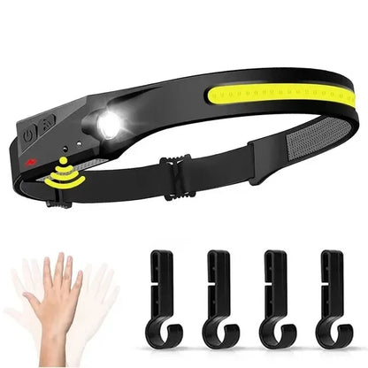 Rechargeable LED Headlamp, 10W, 180° Beam, 3 Lighting Modes, Built-In Lithium Metal Battery for Camping, Fishing and Night Running - product view 6