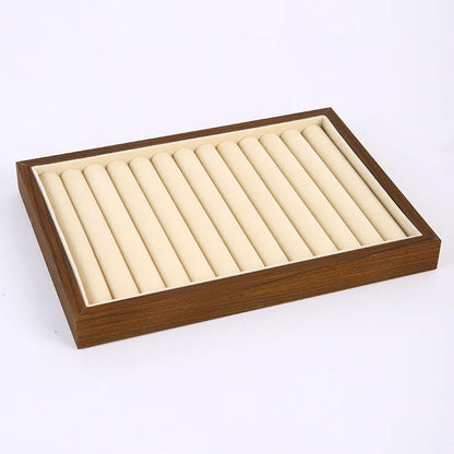 Solid Wood Jewelry Display Tray, Stackable Trinket Organizer for Rings, Bracelets, Necklaces and Earrings, 6 Styles - product view 5