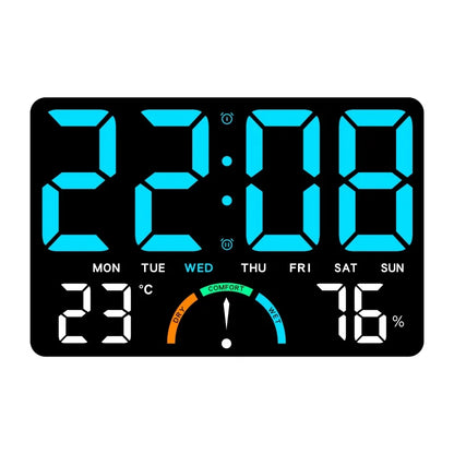 Large Digital Wall Clock with Temperature, Humidity, Week Display, Remote Control, Countdown, Dual Alarm and USB Power - product view 1